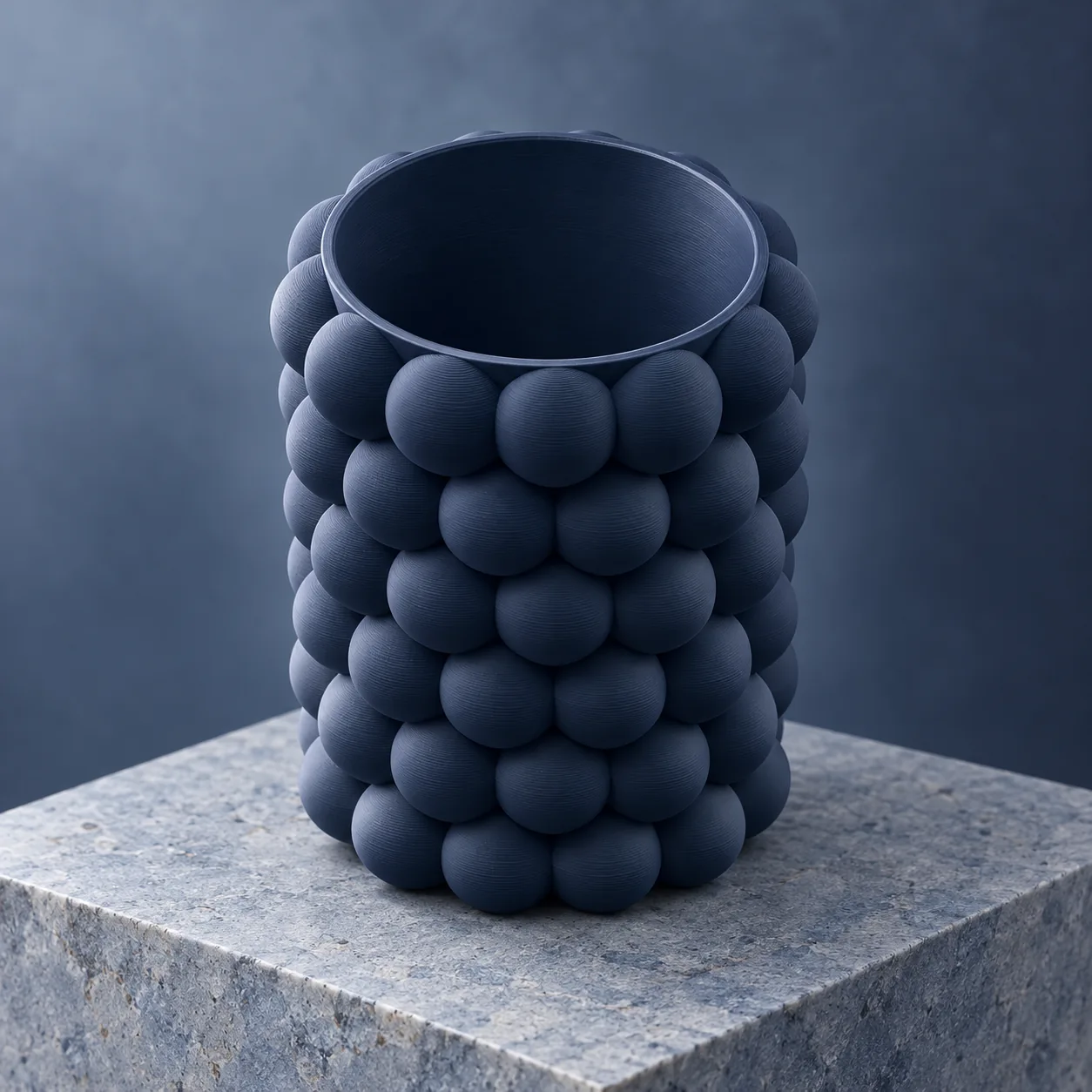Navy bubble 3D-printed vessel